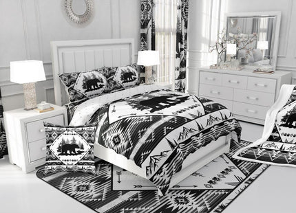 Feelyou Bear Comforter Set All Season Cabin Bear Animals Bedding Set with 2