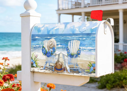 GICDSU Summer Seaside Mailbox Covers Magnetic Standard Size 21x18 Inches Beach Life Mail Box Cover Coastal Holiday Nautical Magnetic Post Wraps Letter Box Cover for Home Garden Yard Decor