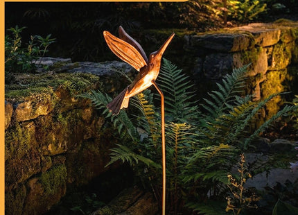 Ancient Graffiti Flamed Copper Hummingbird Garden Ornament