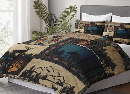 WeCozy Queen Comforter Set, 3 Pieces Deer Bear Bedding, All Season