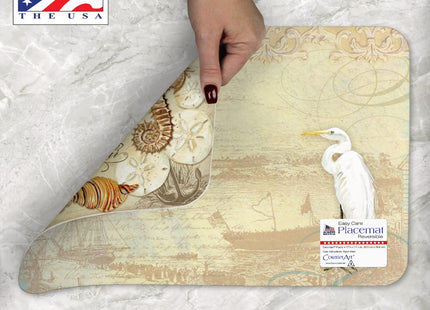 CounterArt Coastal Waterways Reversible Easy Care Placemat 4 Pack