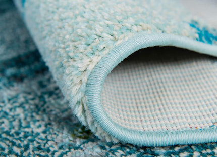 Unique Loom Positano Collection Coastal Modern Fish Light Blue Area Rug (5' x 8')