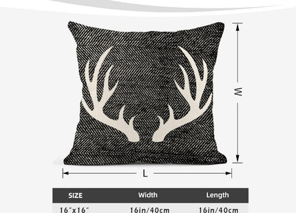 Aowced Throw Pillow Covers Set of 2, Black and White Rustic Deer Bear Farmhouse Home Decorative Throw Pillow Cases Cushion Covers for Sofa Couch Bed, 18x18 Inch