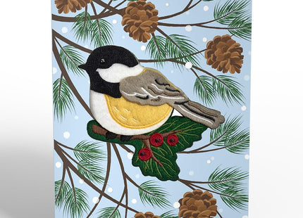 Lovepop Winter Chickadee Christmas & Birthday Card with Notecard & Envelope