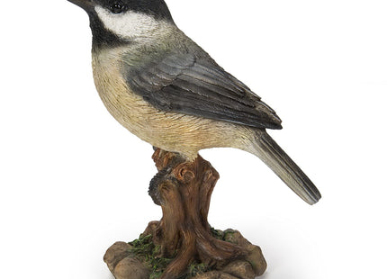 HI-LINE Gift Various Bird on Stump Statues (Chickadee), Multi Colors