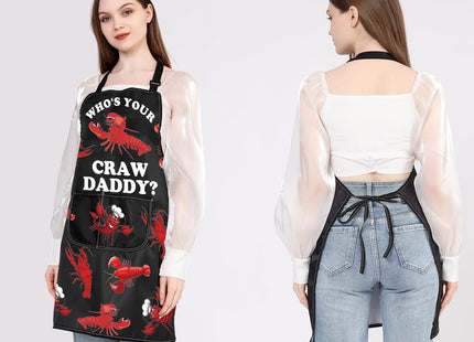 BDPWSS Crawfish Apron With Pockets Crawfish Lover Gift Crawfish Boil Lobster Gift Who's Your Crawdaddy Crawfish Themed Gift (Your Crawdaddy AP), average size