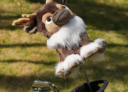Driver Headcover Funny Golf Headcover Animal Golf Club Head Covers Alces Moose Design Black Plush Golfing Gifts for Men Women Golfer Fits up to 460CC Driver Head