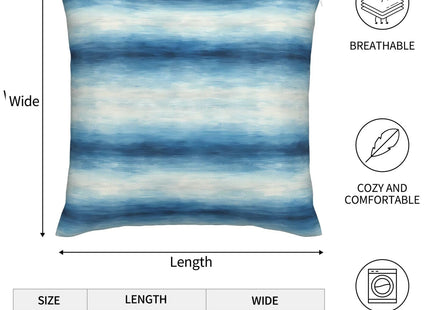 KiuLoam Beach Summer Pillow Covers 18x18 Inch Set of 2 Ocean Blue and Cream Striped Decorative Throw Pillows Outdoor Coastal Decor Cushion Cases for Sofa Bed Couch Living Room