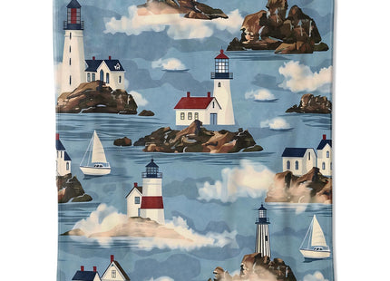 amepay Coastal Lighthouse Blanket Gifts for Kids Women Adult Girls,Sailboat Scenic Seascapes Cloud Throw Blankets,Soft Comfy Lightweight for Home Couch Bed Sofa Christmas Decor,Nautical Art 50x60in