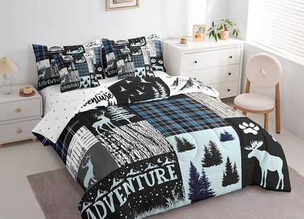 Erosebridal Bear Elk Deer Comforter Set 7 Piece Bed in A Bag Twin