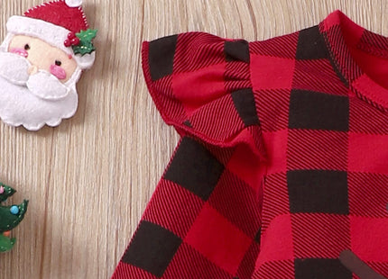 Aalizzwell Little Toddler Girls Christmas Outfits Deer Buffalo Plaid Tunic Tops Pants Xmas Clothes Set (Deer, 4-5T)