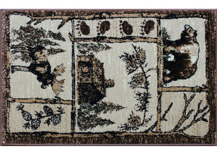 Masada Rugs, Bear Cabin Moose Area Rug (2 Feet x 3 Feet 2 Inch) Mat.