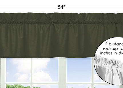Sweet Jojo Designs Dark Green Window Treatment Valance - Solid Color Hunter Forest Olive for Rustic Woodland Camo Deer Collection