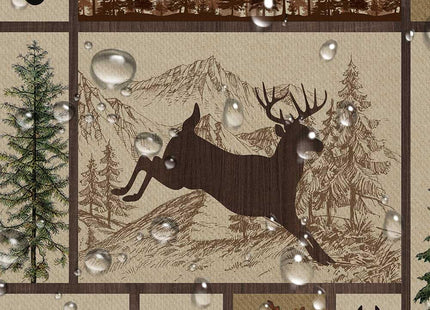 Torich Rustic Cabin Shower Curtain for Bathroom, Forest Bear Deer Wildlife Country Bath Curtains, Hunting Camping Waterproof Fabric Bathroom Accessories Set, 69x78 inch with Hooks