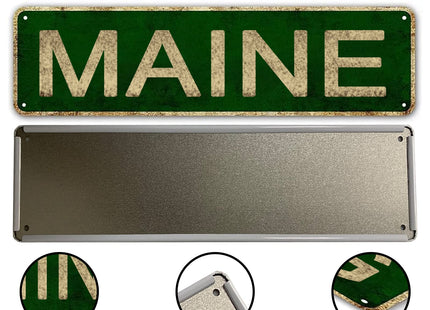 YOYUJU Maine Sign, America State Name Vintage Metal Tin Sign 4x16 Inch