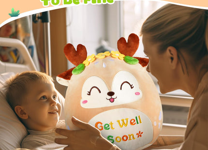 CozyWorld Get Well Soon Deer Plush Pillow Cuddlt Sika Deer Stuffed Animal