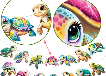 Sea Turtle Banners Turtle Birthday Party Decorations Ocean Animals Turtle Cutout Banners Baby Turtles Party Decorations for Under The Sea Baby Shower Supplies