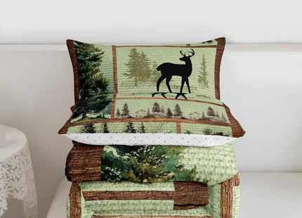 Moose Bear Pine Comforter Set Twin Size Girls Boys Kids Bedding