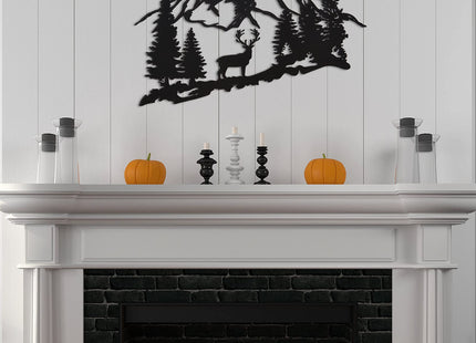 Moxweyeni Metal Deer Wall Art Rustic Hunting Wall Decor, Black