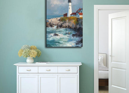 BGFgdDG Portland Lighthouse Scenery, Maine Tourism, New England Poster Bedroom Decor Sports Landscape Office Room Decor Gift Style:Frame 12x18inch