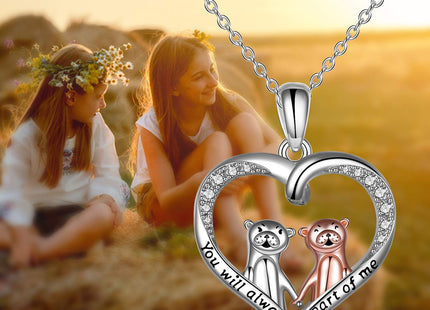 ONEFINITY Otter Gifts Necklace for Women Sterling Silver Sea Otter Necklace Cute Animal Otter Pendant for Mom Sister Jewelry Gift