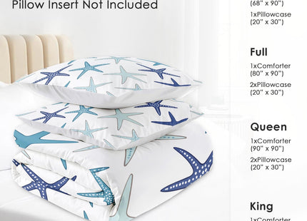 Pamnest Queen Comforter Set, 3 Pieces Coastal Nautical Bedding