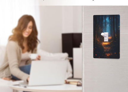 Decorative Art Light Switch Covers Enchanted Glowing Forest Single Toggle Wall Plate Decorative Switchcover Electrical Switchplate for Home Decor