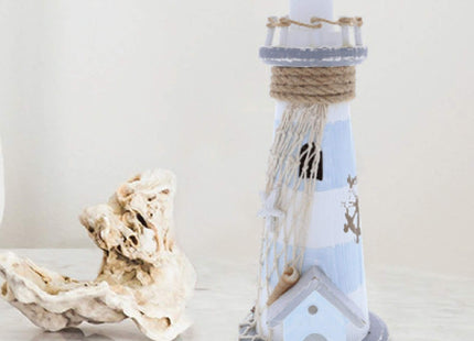 CoTa Global Handcrafted Moonlight Wooden Lighthouse Decor - 11.5 Inches