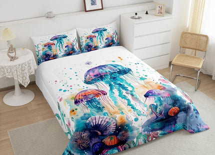 Feelyou Jellyfish Comforter Set Full Size Kids Ocean Comforter Boys Girls