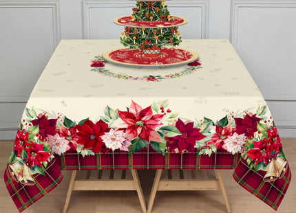 uwdfnwuif Christmas Tablecloth Waterproof Christmas Tree/Holly Table Cloths for New Years Holiday Party and Dining Decoration-60 * 60" Square