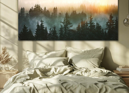 SDYA Canvas Wall Art Sunrise Forest Nature Painting Wall Decor for Bedroom Living Room Office Home Decor Wall Art 48x24 Inches