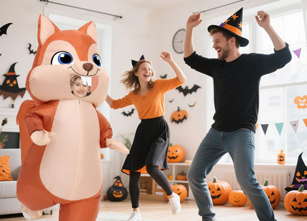 Spinosaurus Inflatable Squirrel Costume Kids Thanksgiving Inflatable Costume Christmas Blow Up Squirrel Costumes Halloween Inflatable Suit for Boys Girls