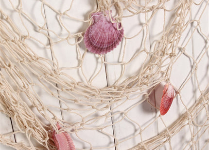 Rosoz Nature Fish Net Wall Decoration with Shells, Ocean Themed Wall Hangings Fishing Net Party Decor for Pirate Party,Wedding,Photographing Decoration