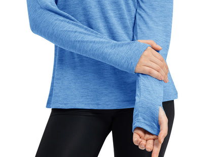 TBMPOY Womens UPF 50+ Sun Protection Hoodie Shirt Long Sleeve Fishing Hiking Outdoor UV Shirt Lightweight Lake Blue M