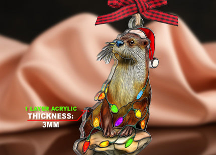 Otter Ornament - Otter Ornaments for Christmas Tree - Otters Gifts for Women, Girls, Kids - Cute Animal Lover Gift - Acrylic Christmas Ornament 2025