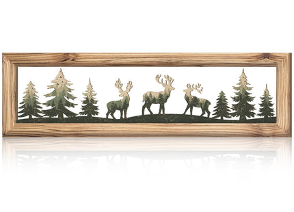 Wesiti Wooden Bear Wall Art 16 Inch, Deer Metal Rustic Decor