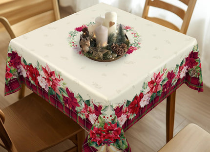 uwdfnwuif Christmas Tablecloth Waterproof Christmas Tree/Holly Table Cloths for New Years Holiday Party and Dining Decoration-60 * 60" Square