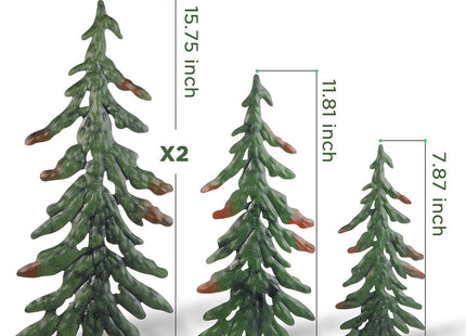 Jetec 4 Pcs Metal Pine Tree Wall Art, 3D Metal Tree Wall Decor, Green