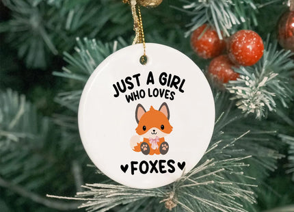 Fox Ornaments for Christmas Tree - Ceramic Fox Gifts for Women