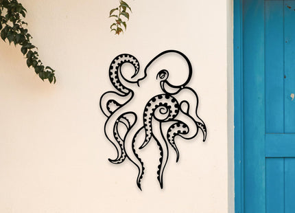 Rajukit Octopus Metal Wall Art - Coastal Decor for Home