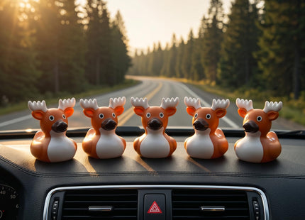 Deekin 24 Pcs Deer Rubber Duck 2 Inch Party Favors,Whitetail Deer Buck