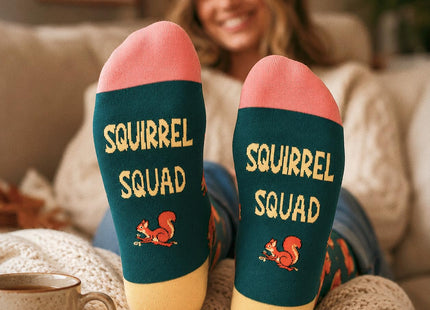 Zmart Funny Squirrel Socks - Squirrel Squad Gift Box for Women Men
