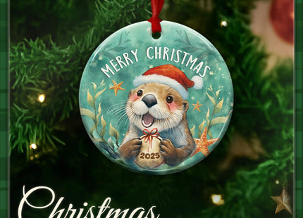 CHOANG Otter Christmas Ornament for Kids, Adults, Zookeepers