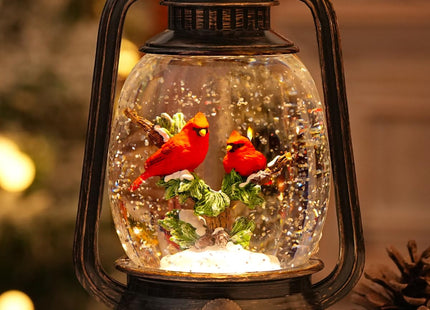 Christmas Snow Globes Cardinal Gifts,Christmas Decorations Cardinal Snow Globe, Musical Lantern Light Up 6H Time Glitter Globe Cardinal Red Bird Memorial Gift for Women