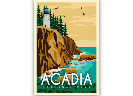 Acadia National Park Travel Poster Print, Maine Acadia National Park, Maine Retro Travel Poster, Retro Travel Poster - 12x18