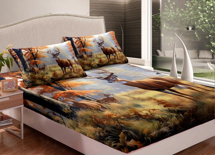 Feelyou Cute Deer Sheet Set Kids Deer Hunting Sheets with Deep Pocket Fitted Sheet