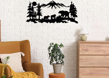 ESTART Metal Bear Wall Art, Rustic Woodland Hunting Animal Cabin Decor