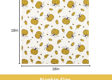 PurpleEssences Pumpkin Cloth Napkins, 18x18 in - Acorn