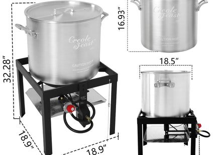 Creole Feast SBK0601 60 Qt. Seafood Boil Pot with Basket and Burner