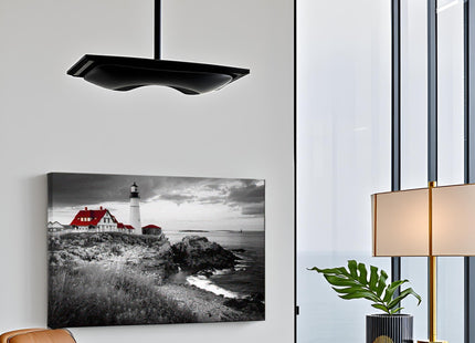 Nachic Wall Black and White Lighthouse Wall Art Portland Beach Picture